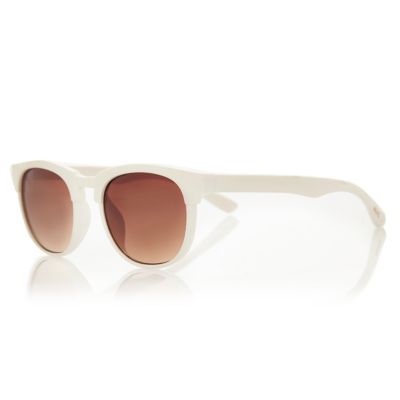 Mini girls white clubmaster-style sunglasses